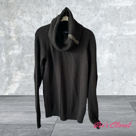 GAP Women’s Button Neck/Turtle Neck Pullover Tunic Sweater Black Size XL - Picture 1 of 8